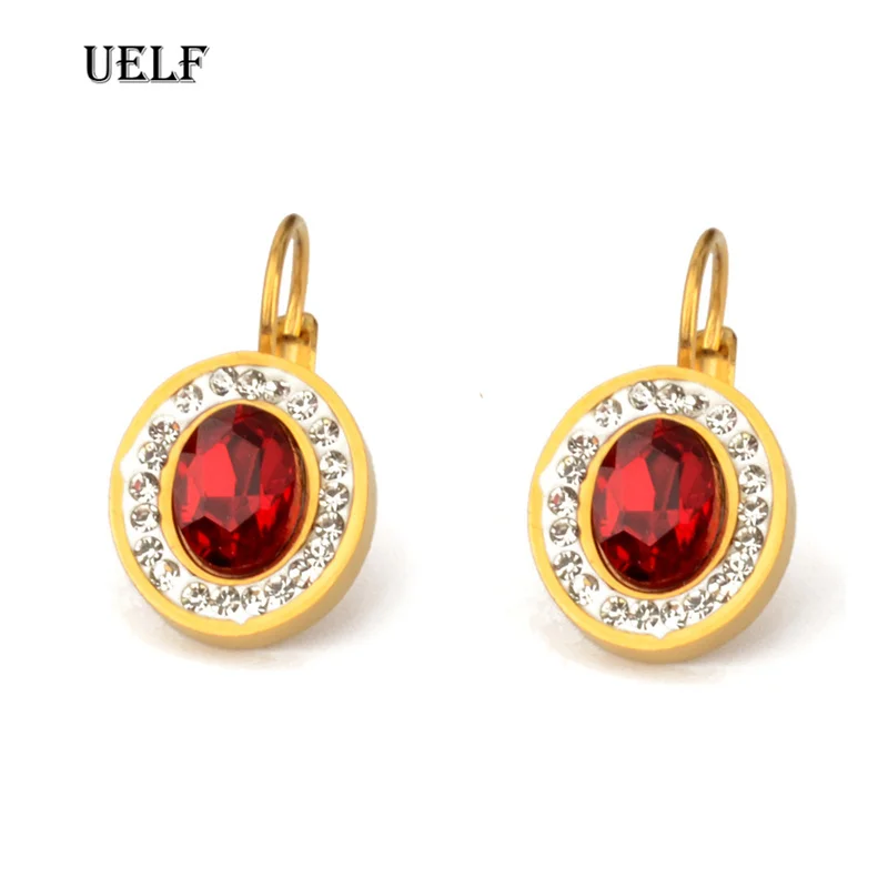 Турецкие серьги Uelf ювелирные изделия простые винтажные золотые Красные