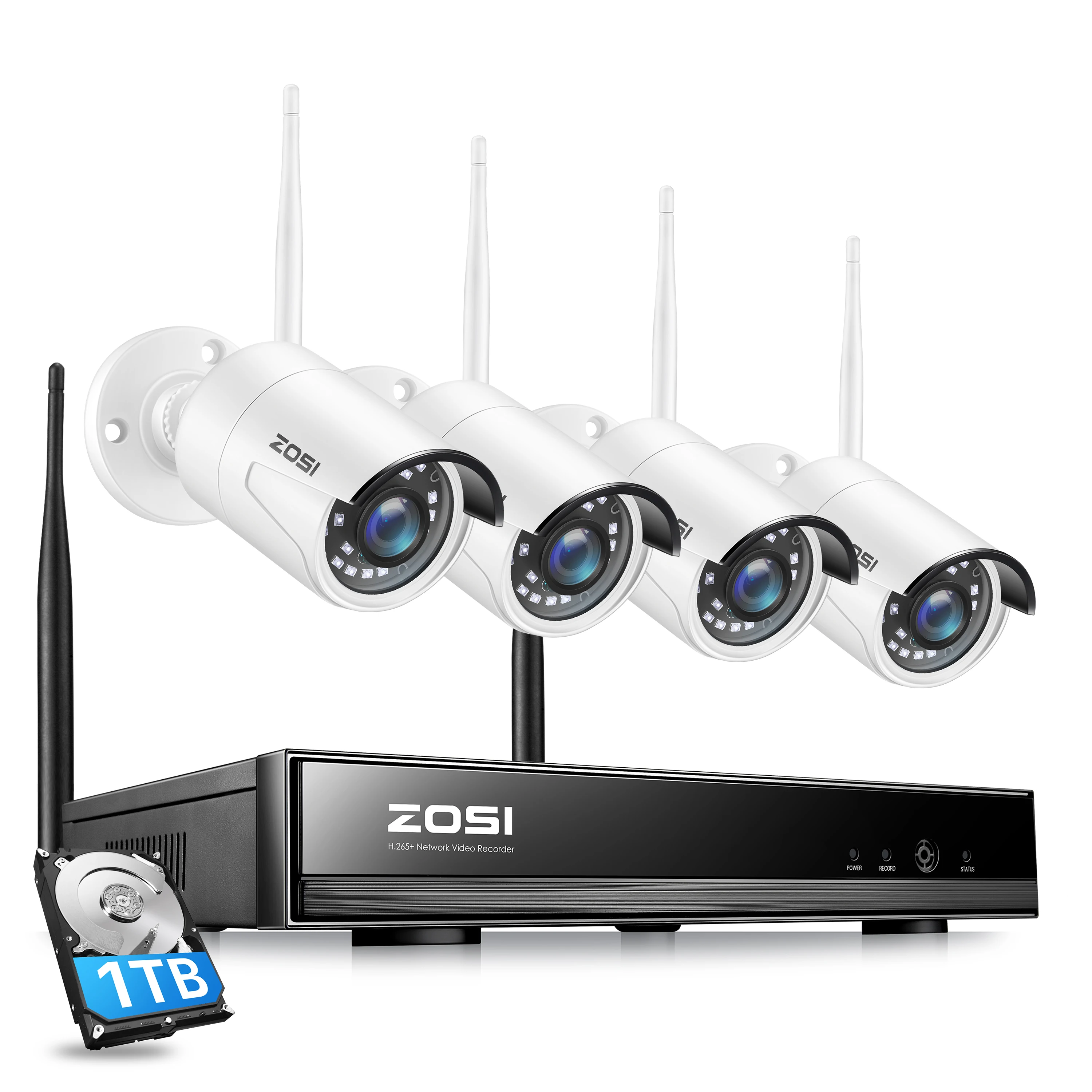 

ZOSI 8CH Wireless CCTV System H.265 1080P NVR 2MP IR-CUT Outdoor Video Recorder Camera IP Security System Video Surveillance Kit