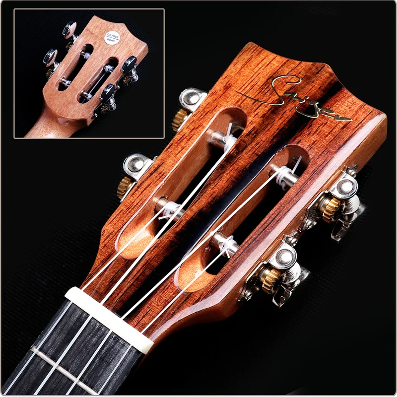 Укулеле 21 24 26 дюймов Полностью черное дерево мини электрика сопрано концертный