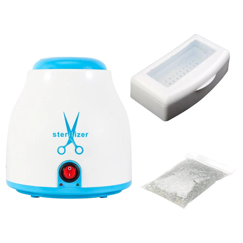 Blue EU PLUG SET Стерилизатор для ногтей высокая температура стерилизатор коробка инструменты дезинфекция коробка инструменты для стерилизации ногтей стеклянные шарики инструменты для маникюра - Цвет: Blue EU PLUG SET