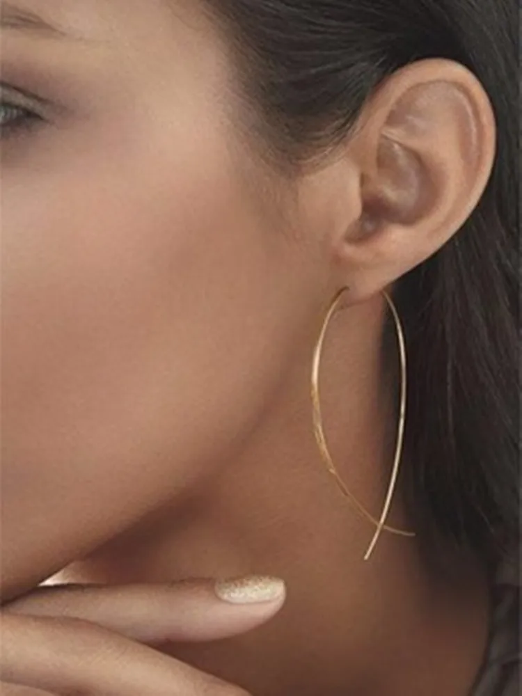 Металлические серьги-подвески в виде креста на леске для женщин и девушек |