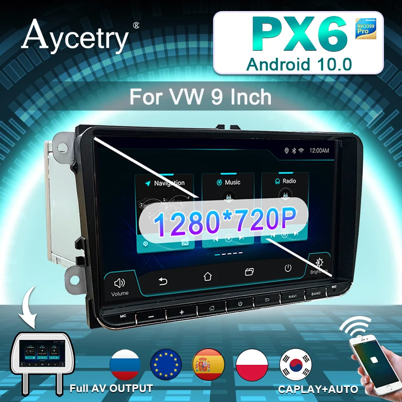 Автомагнитола 2 din Android 10 dvd GPS для skoda/Seat VW polo golf 5 6 passat B7 B6 cc tiguan Аудио мультимедийный