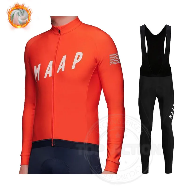 

2021 MAAP Профессиональный зимний флисовый теплый спортивный костюм с длинным рукавом нагрудник горный велосипед велосипедный мужской велоси...