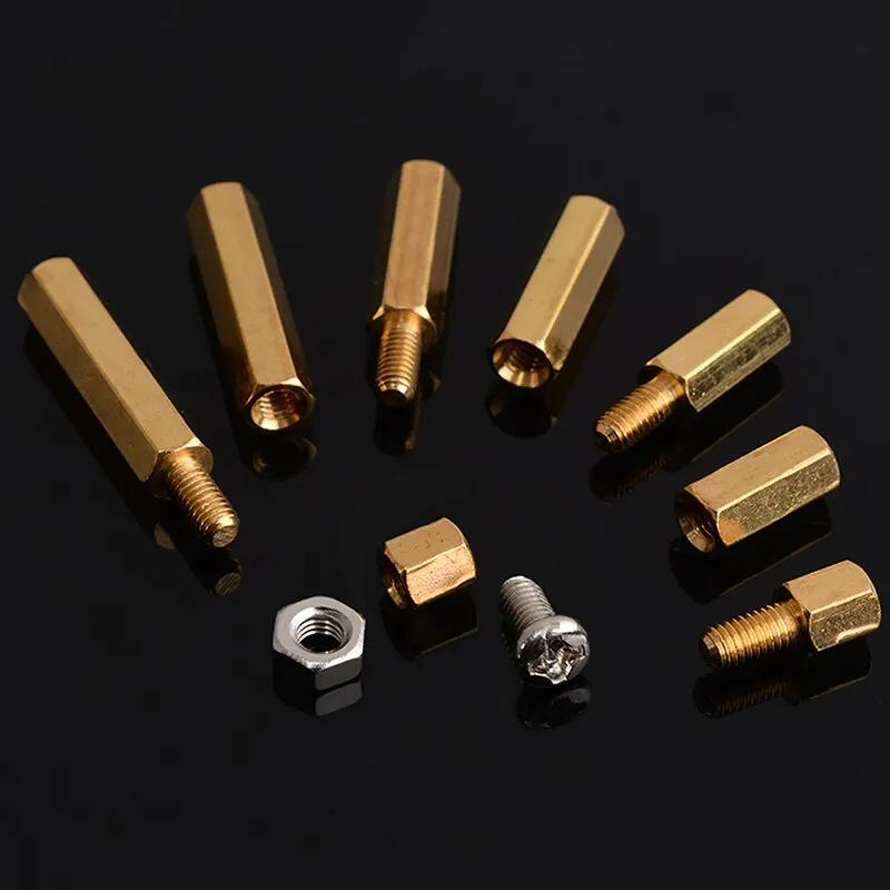 

120Pcs/Set M3 Brass Male Female Hex Brass Standoffs Spacer Stainless Steel Screws Nuts Assortment Kit For Hardware Fastener