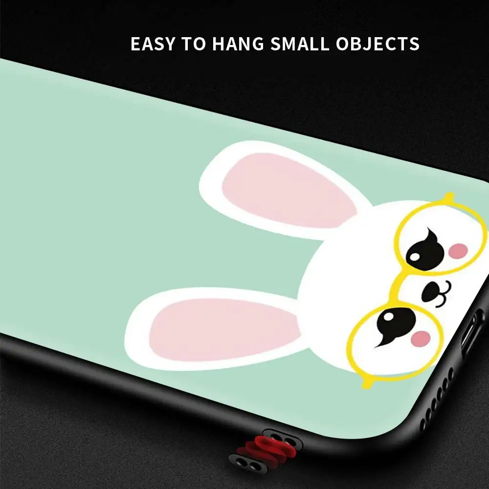 

Silicone Phone Case for Xiaomi Redmi Note 9S 8 Pro 9 8T 7 9A 9C 7A 8A K40 10 Pro Luxury Black Cover Cute Rainbow Rabbit Anime