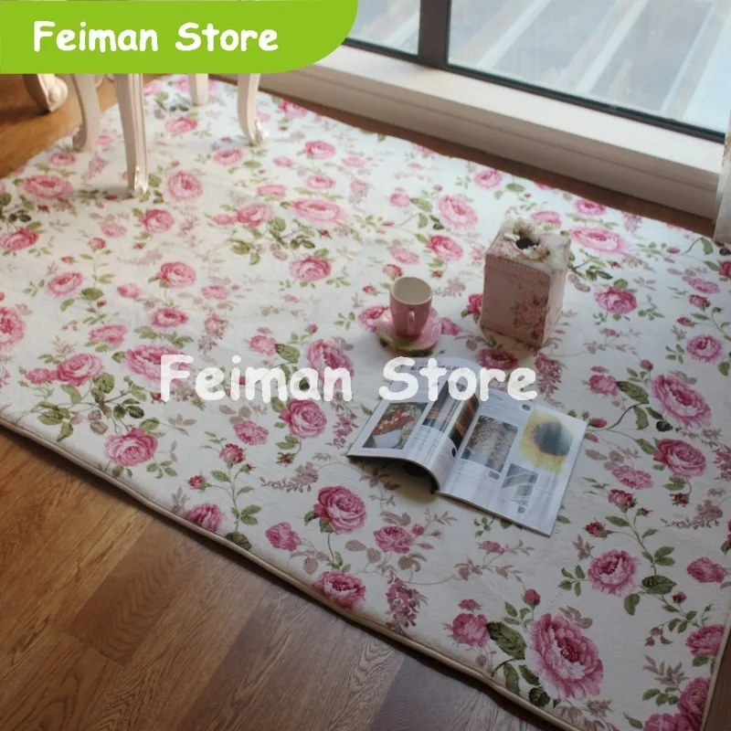 Романтические цветочные комнатные коврики милые ковры с принтом розы для