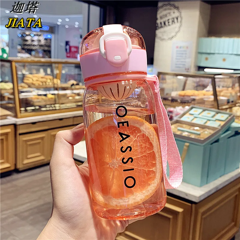 

Adult Sports Water Bottle Student Water Cup Male and Female Portable Plastic Cup Sports Fitness with Tea Leaking Bottle