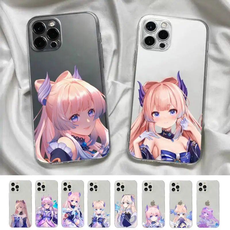 

Sangonomiya Kokomi Genshin Impact Phone Case For iPhone X XS MAX 6 6s 7 7plus 8 8Plus 5 5S SE 2020 XR 11 12pro max Clear Coque