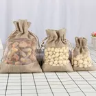Джутовые мешки из органзы, 5 шт.лот, мешочки на шнурке для свадебвечерние, подарочные пакеты, кофейные зерна, конфеты, упаковка для макияжа ювелирных изделий