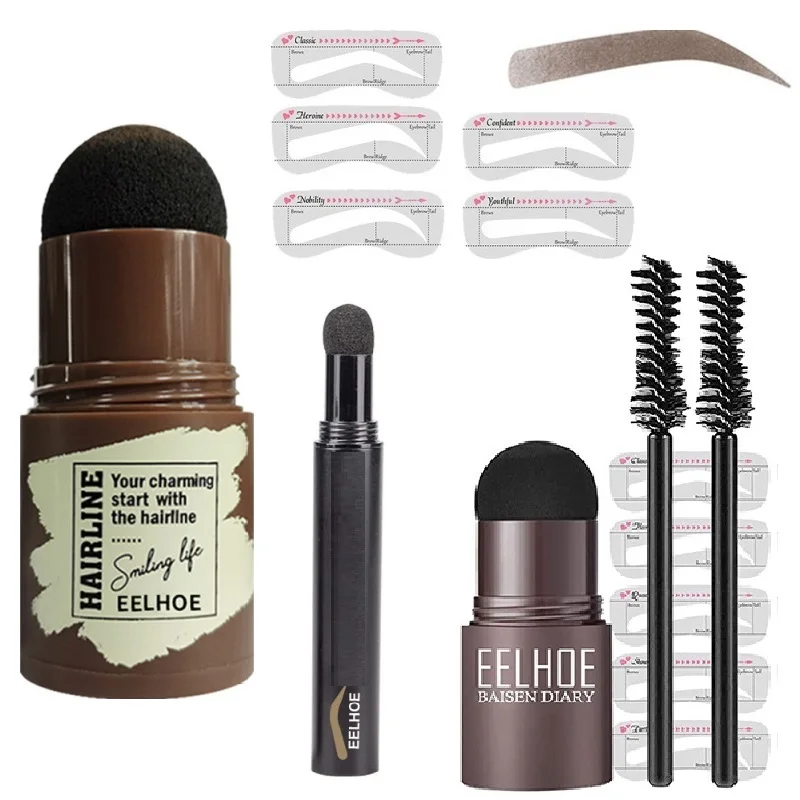 

HOT Eyebrow Stamp Shaping Kit Air Cushion Eye Brow Powder Stamp Eyes Makeup Long Lasting Eyebrow Enhancer Stamper TSLM1