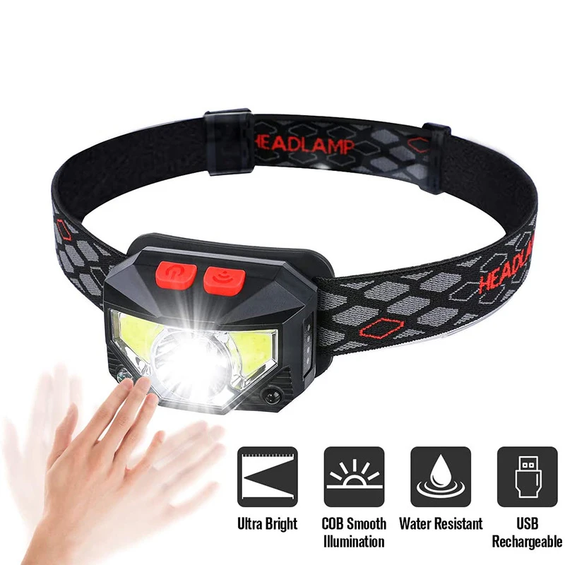 

Headlights Rechargeable Waterproof Adjustable headband for Outdoor Night Fishing LA