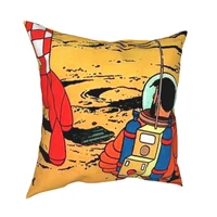 tintins rocket pillowcase soft fabric cushion cover gift adventures of tintin throw pillow case cover chair zippered 4040cm