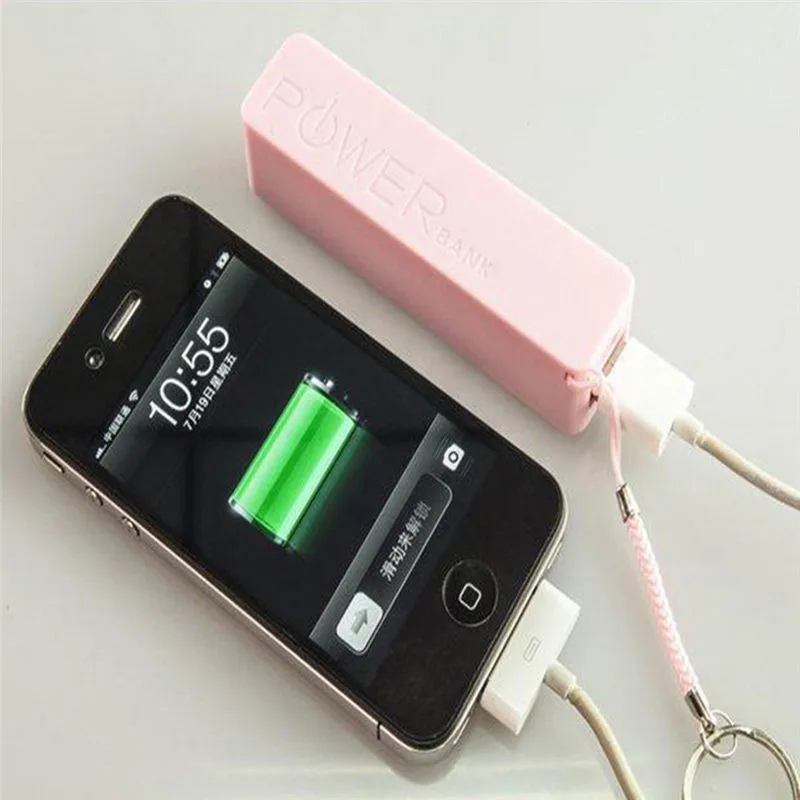 Внешний аккумулятор с цепочкой для ключей USB Портативный 2600 мАч чехол