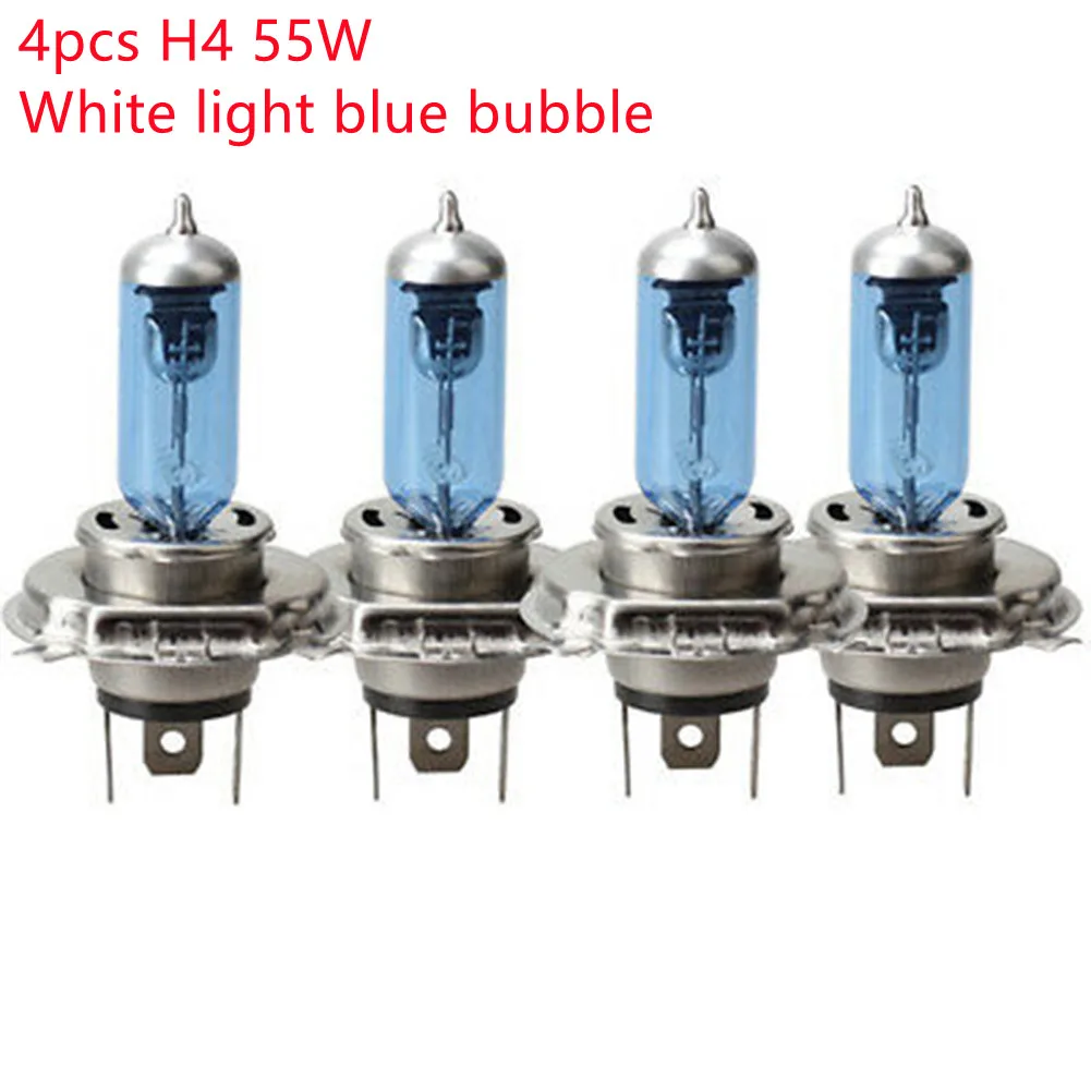 

4PCS H4 H1 H7 100/55W Xenon Car Headlights Car Halogen Lamp White Light Blue Bulb Car Light Headlight Halogen Light