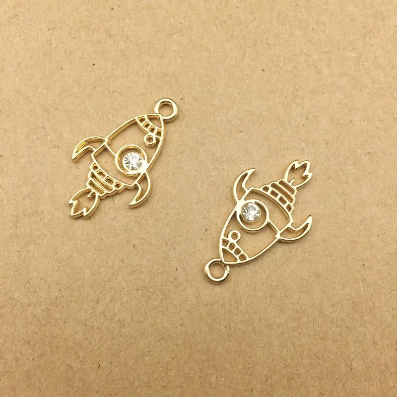 

9 Pcs/set Epoxy Metal Frame Love Rocket Astronaut Satellite Shape Pendant Necklace Earrings Accessories Manual DIY Material