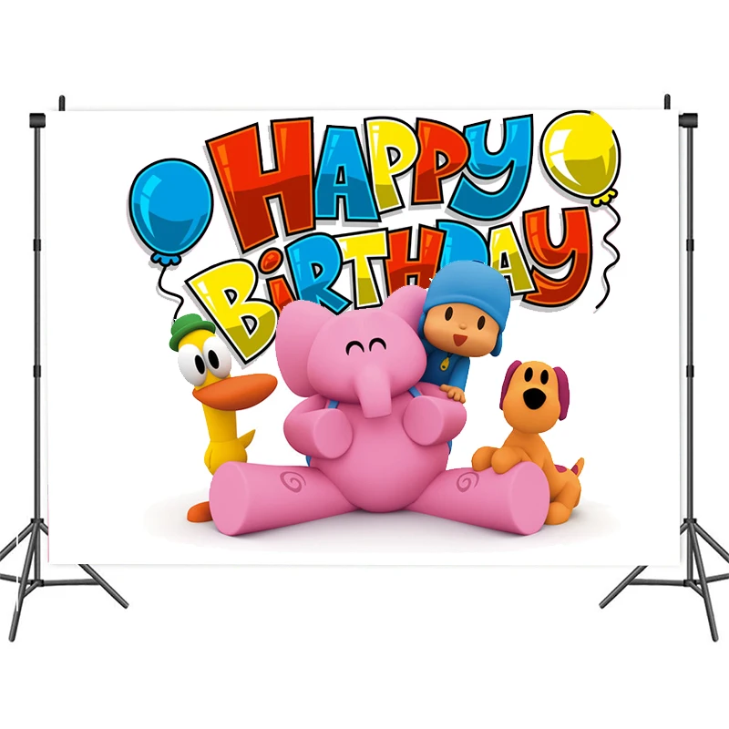Виниловый фон для фотосъемки с изображением героев мультфильмов Pocoyo украшения
