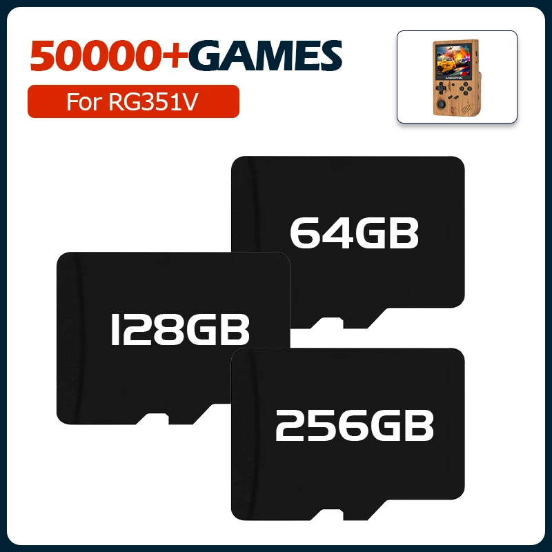RG351V Game Card Used For RG351V Retro Game Console Built-in 50000/41000/33000 Retro Classic Games For PSP/PS1/NDS/N64/DC