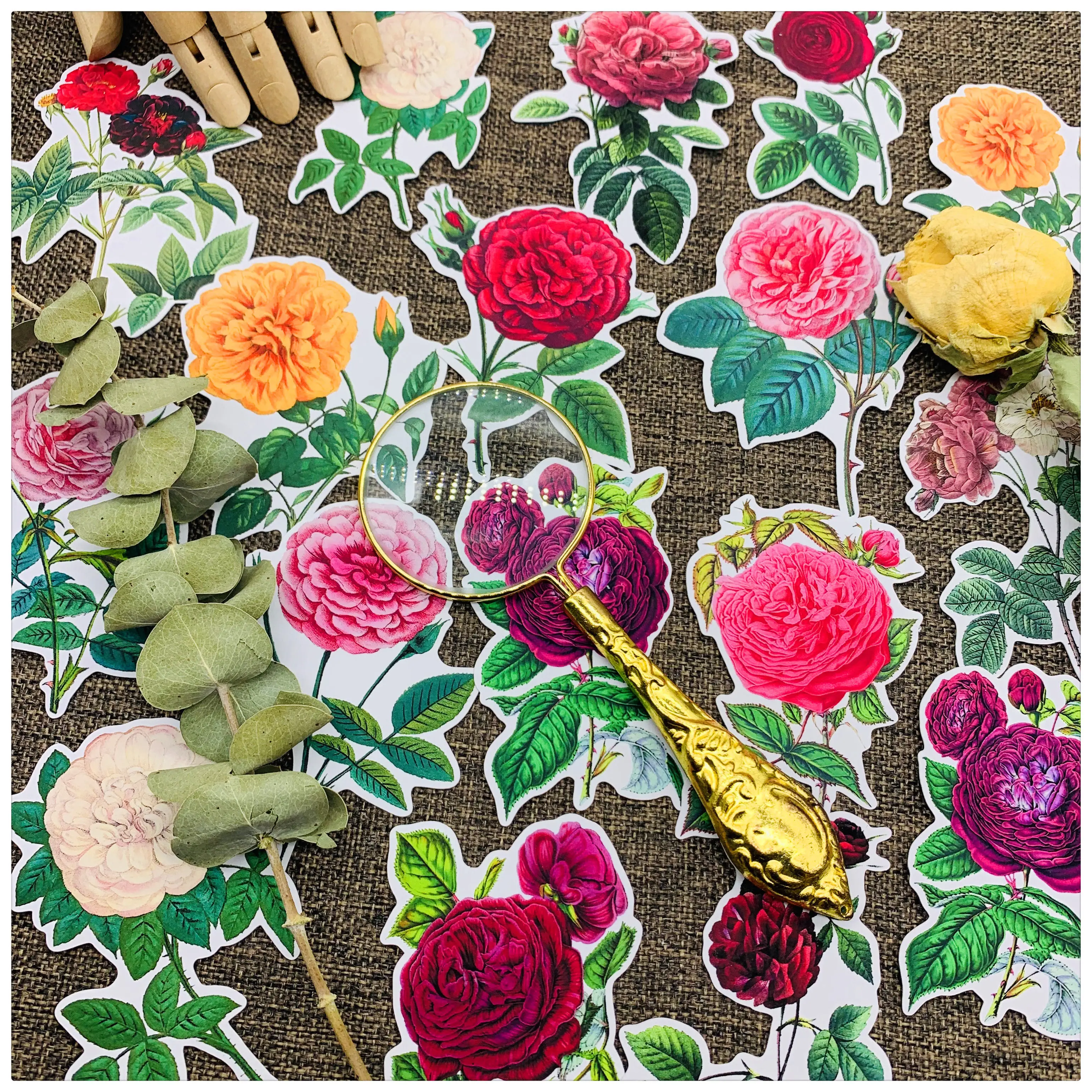 17 наклеек в винтажном стиле с цветами сделай сам альбом для скрапбукинга дневник