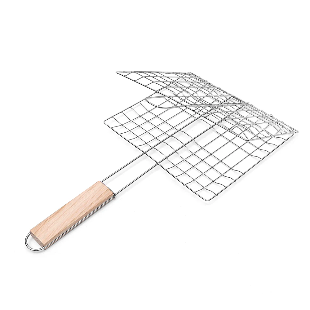 Двухслойная сетка для гриля портативная корзина барбекю на гриле рыбы с