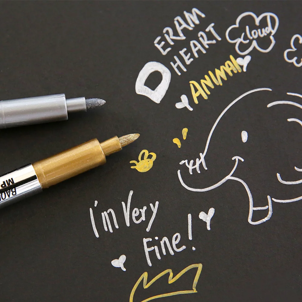 1 шт. золотого и серебряного цвета маркер ручка для DIY альбома скрапбукинга