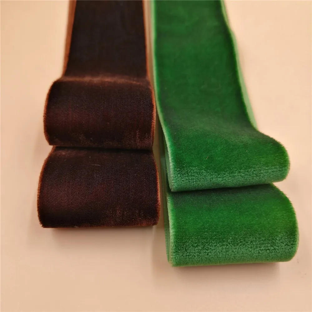 1.5inch 38MM 1/3/5Yards Single Face Nylon Red Velvet Ribbon,none stretch velour ribbons webbing DIY accessories