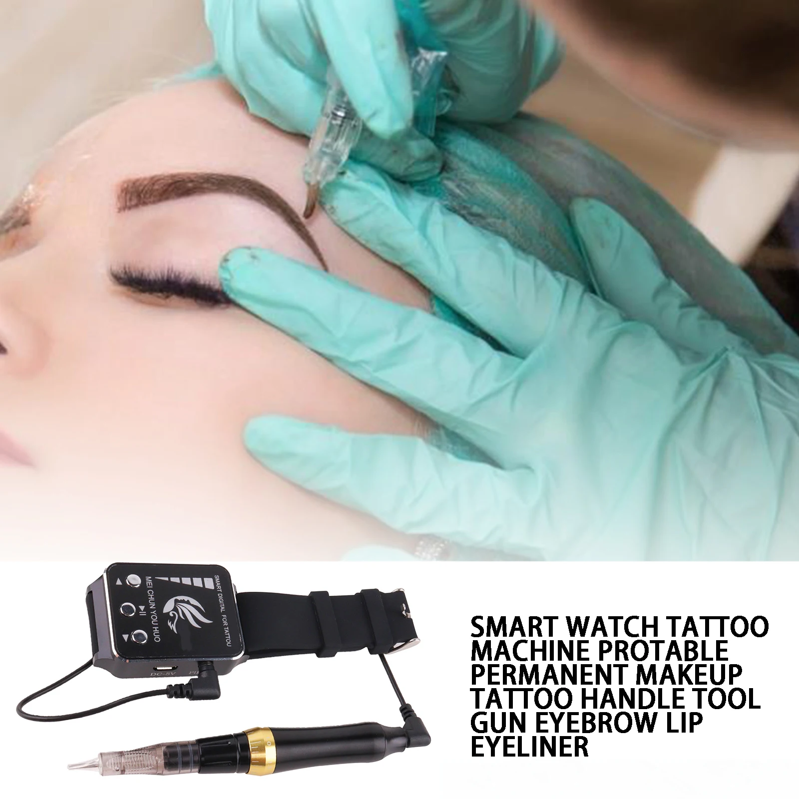 

Smart Watch Tattoo Machine Protable Permanent Makeup Tattoo Handle Tool Gun Eyebrow Lip Eyeliner Power Tool Accessories
