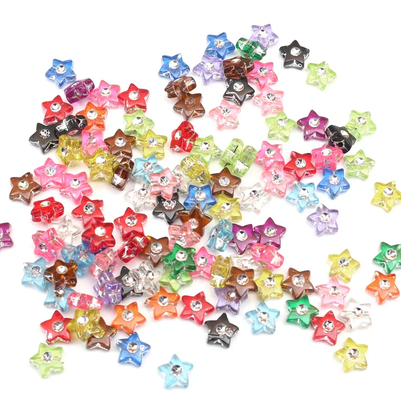 100 шт прозрачные звезды Стразы акриловые бусины для изготовления ювелирных