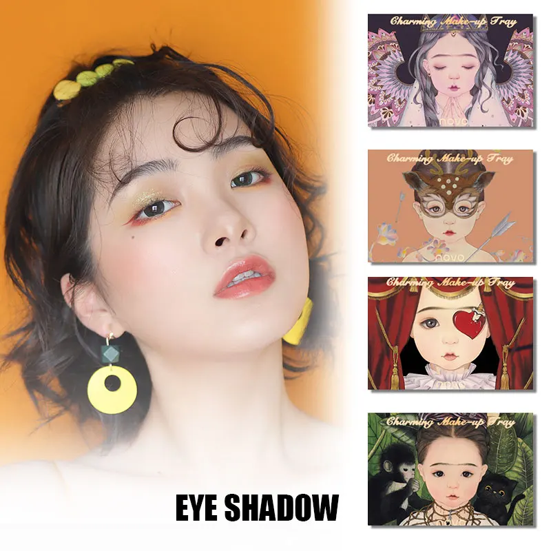 Палитра теней для век 8 цветов матовые Перламутровые тени высокопигментная