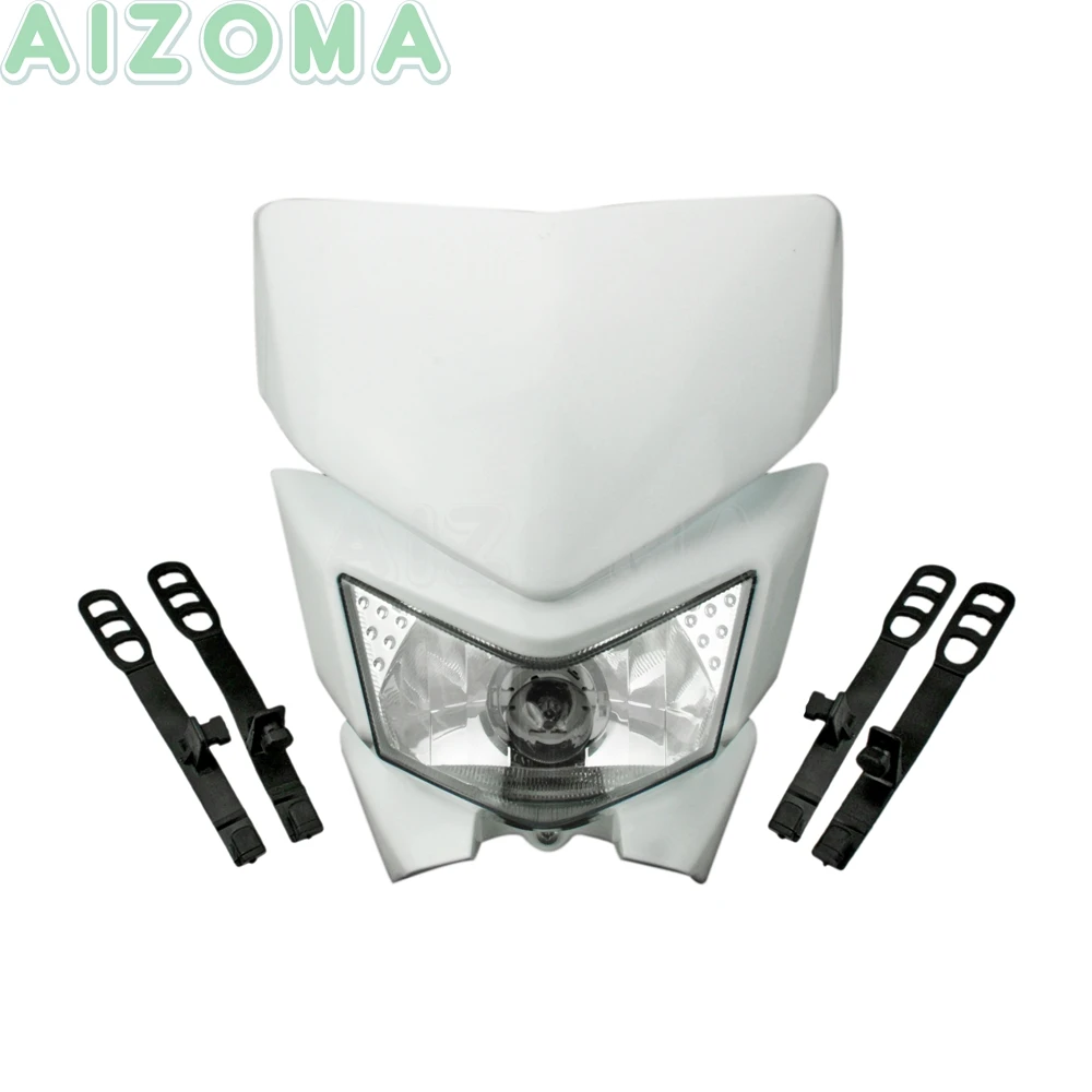 Универсальный обтекатель для передней фары мотоцикла белый Yamaha Kawasaki Honda EXC SX SMR CRF
