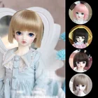 BJD SD 13 14 16 18 игрушки куклы набор париков аккуратные челки милый черный студент, высокотемпературное волокно, кукольный парик аксессуары 24 цвета