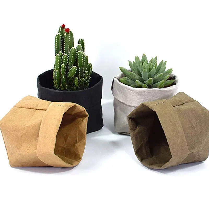 

Hot Washable Storage Bag Children's Room Sundries Storage Bags Plant Flower Pot Succulent Green Plants Kraft Paper Flowers Pouch