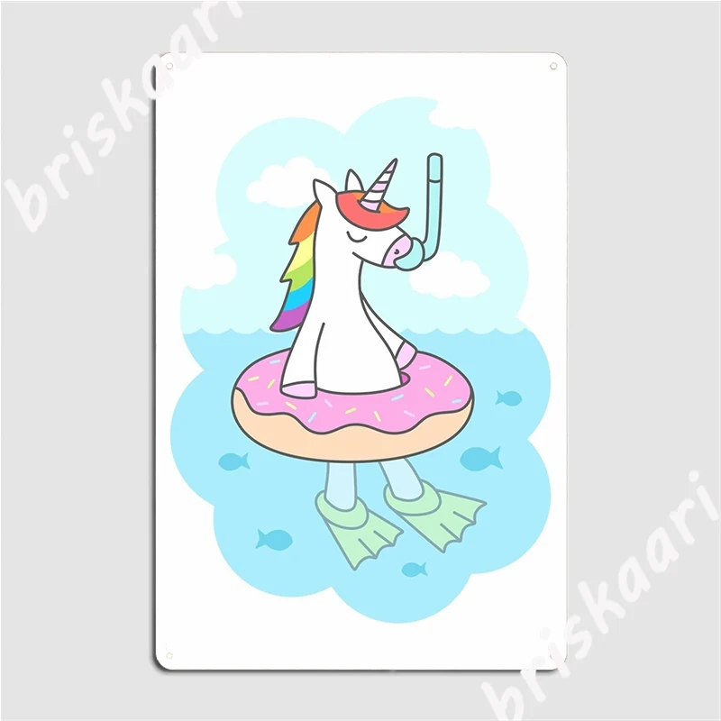 

Металлический плакат в виде единорога для подводной съемки для кинотеатра и кухни, Забавный фотографический плакат