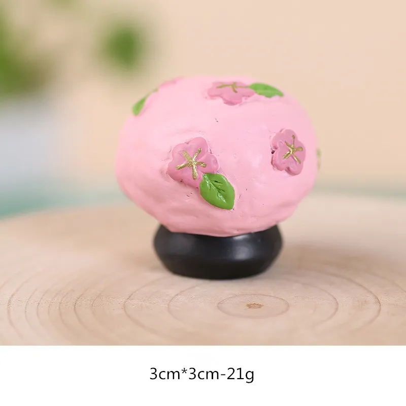 pink cherry ball 1 шт. японский стиль Kawaii Cat миниатюрные фигурки украшения для дома аксессуары Смола ремесло настольные украшения - Цвет: pink cherry ball