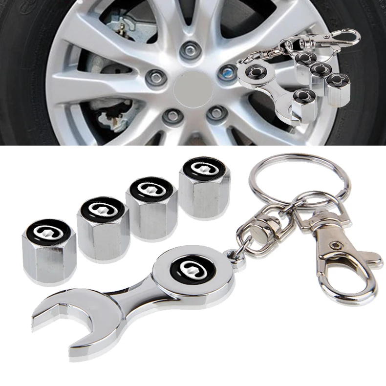

1Set of Valve Cap with Wrench Keychain For Great wall Hover H2 H3 H4 H5 H6 F5 F7 5 haval Safe Wingle 5 Accessories Car-Styling