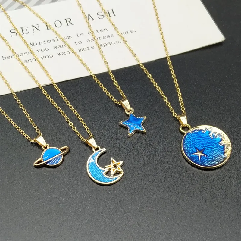 Украшение с пендантом "Звездное небо Вселенной" с золотистым оттенком для женщин/мужчин, подарок оптом.