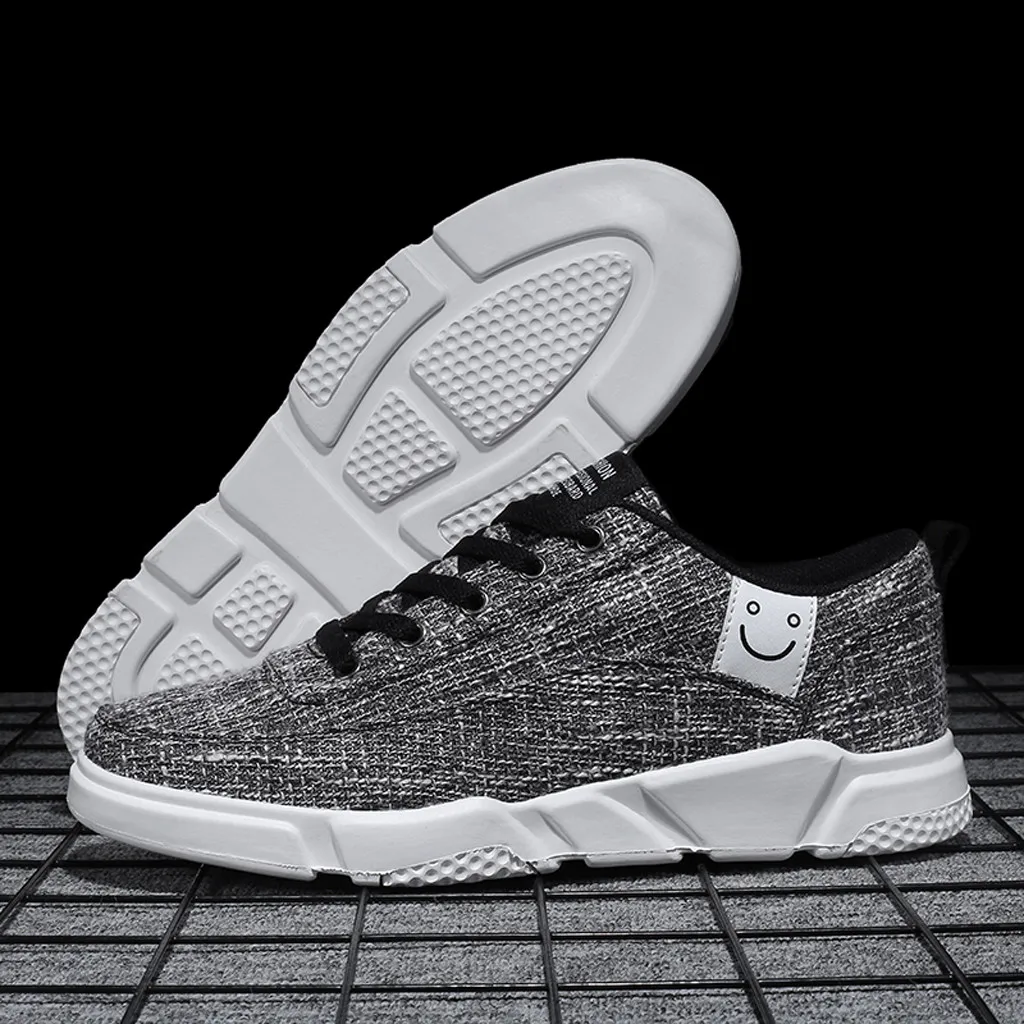 

Sneakers Men running shoes 2020 linen breathable sports shoe solid casual shoes Men lace-up Loafers Men non-slip trainers