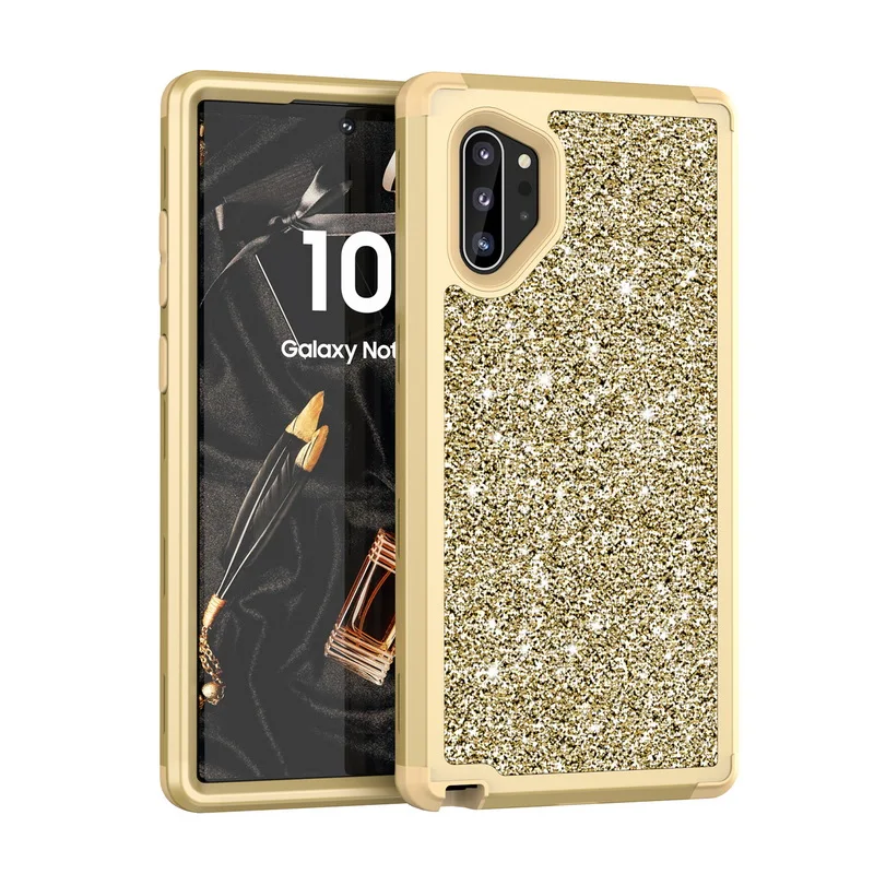 Роскошный блестящий противоударный чехол для телефона samsung Galaxy Note 10 Plus 9 S10 S9 Plus Броня гибридная 3 в 1 жесткий чехол