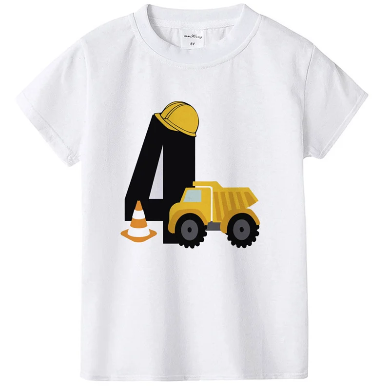 

Dinosaur Boy Cartoon T Shirt Kids Clothes Boys Birthday T Shirts Size Number 1 2 3 4 5 Year Children Party Girls Clothing Tees