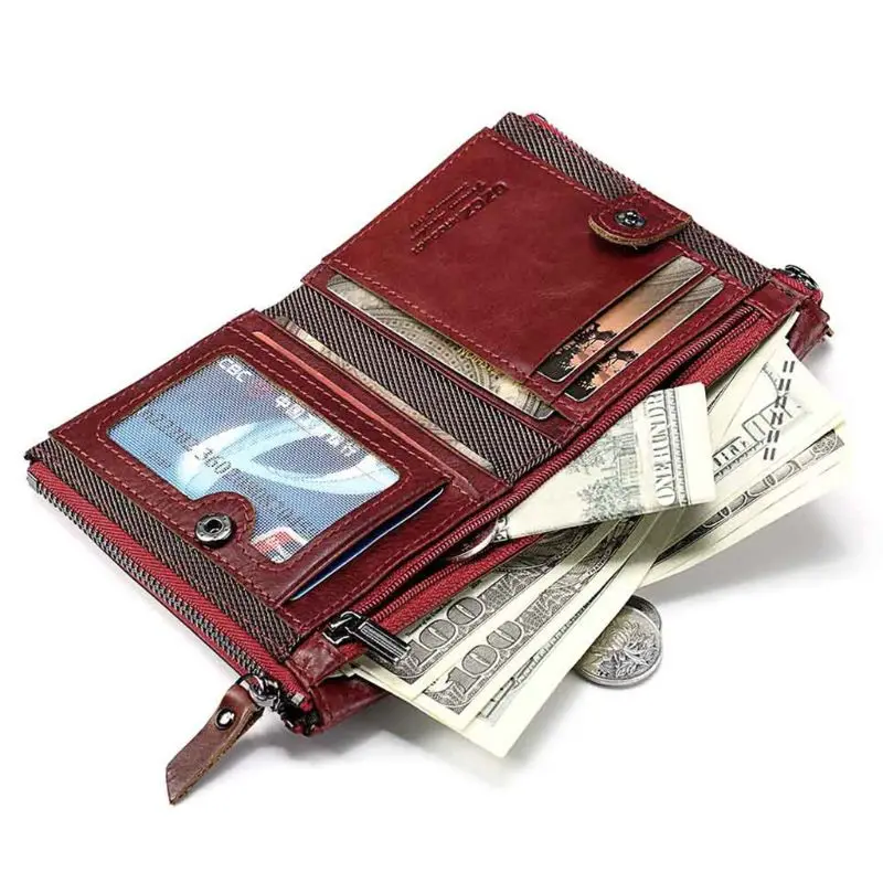 

Women Faux Leather Vertical Rectangle Wallet Ladies Solid Color Zipper Clutch Credit Card Holder Coin Pocket Vintage Short