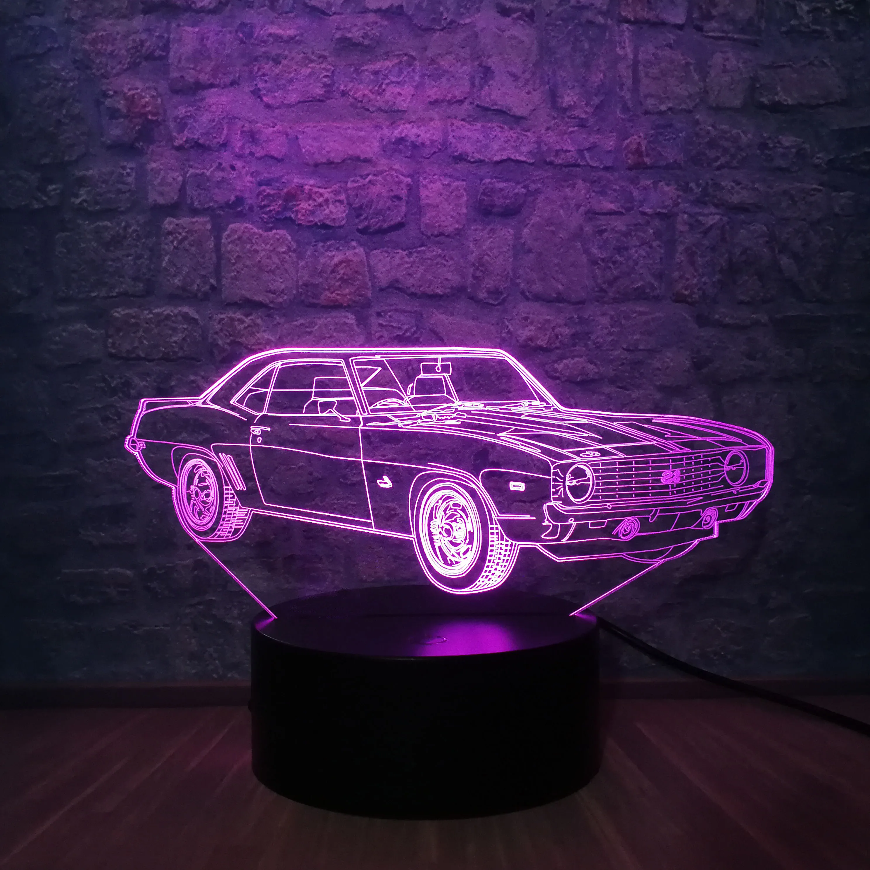 Автомобильный Современный 3D иллюзионный ночной Светильник USB LED Настольная лампа