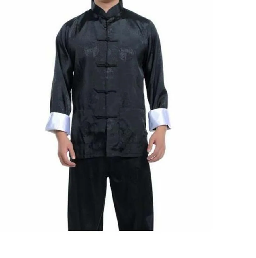 Wholesale Free Shipping New 5 colour Chinese men's Dress silk kung fu tang suit pajamas SZ: M L XL 2XL 3XL Hot Selling