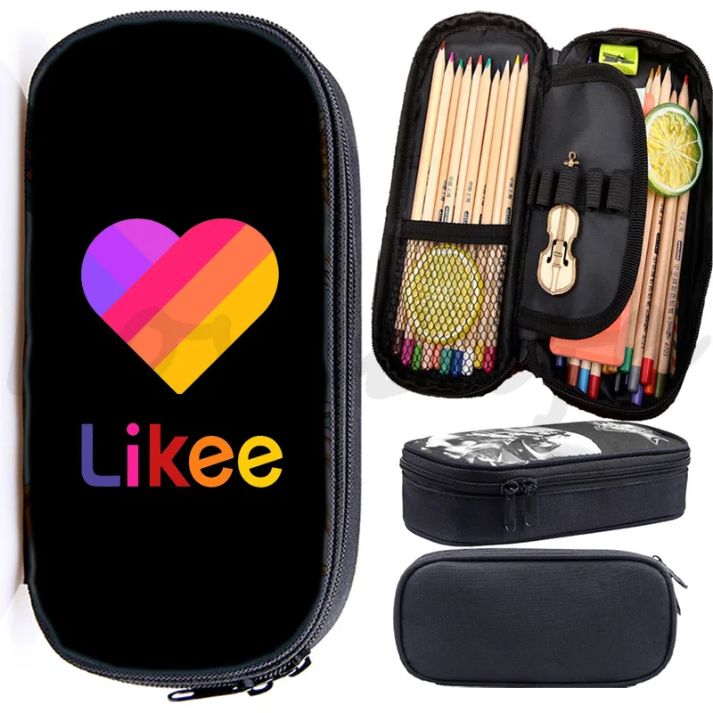 

Russia LIKEE Pencil Case Students School Pen Case Cartoon Pencil Bag Video App Likee Pen Bag Kawaii Pencil Box Cute Makeup Bags