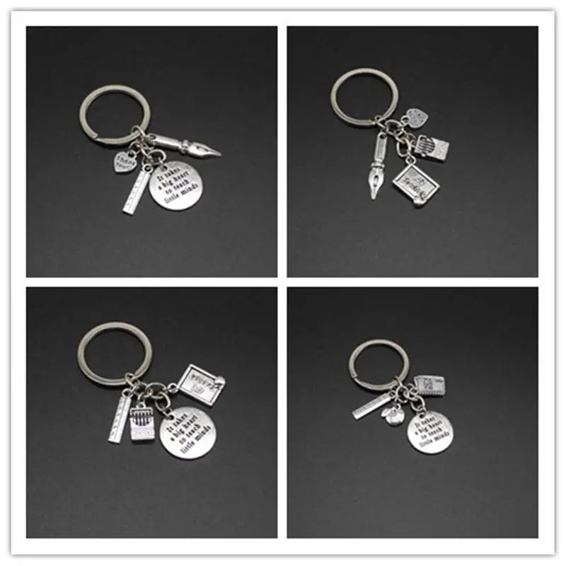 1 ручка линейка apple ABC подвеска книга брелок для ключей ювелирное изделие учителя