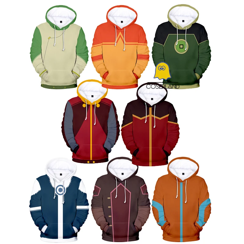 Аниме Аватар Последний Воздушный Бандер детские толстовки Aang пуловеры Катара