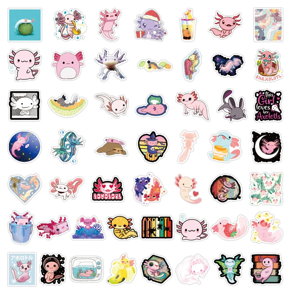 103050pcs cute animal axolotl graffiti stickers cartoon decals kids toy diy diary suitcase scrapbook phone laptop car sticker free global shipping