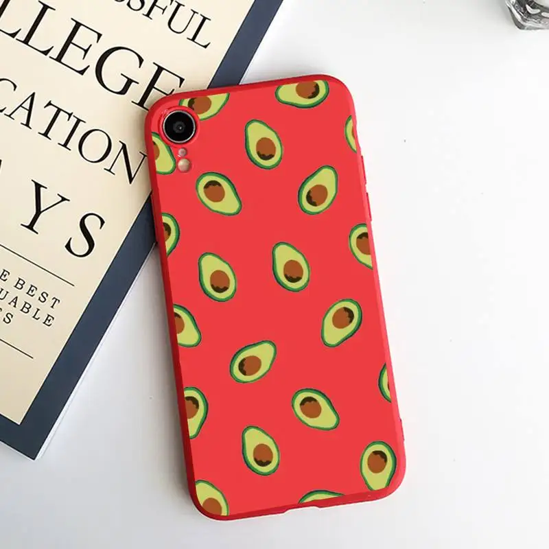

Cartoon cute fruit avocado Phone Case Candy Color for iPhone 6 7 8 11 12 s mini pro X XS XR MAX Plus