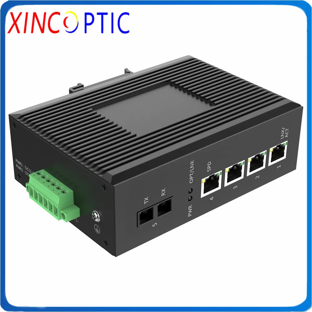 4POE IEEE802.3af/at + 1 двойное волокно SM 1310 нм 20 км SC.3 порт 10/100/1000 м Промышленный Коммутатор