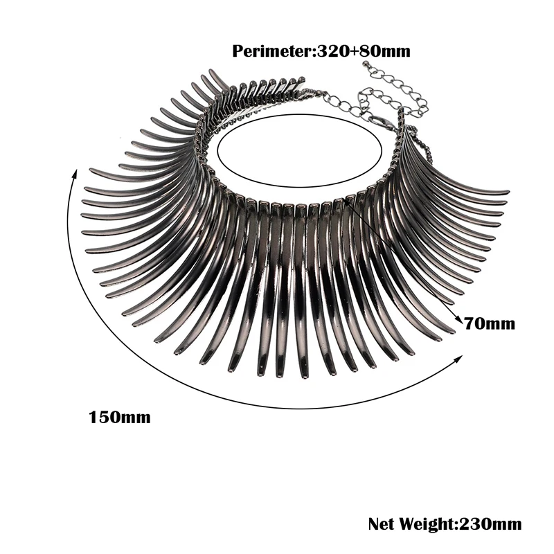 Модные ювелирные изделия черное блестящее ошейник массивное Массивное колье в
