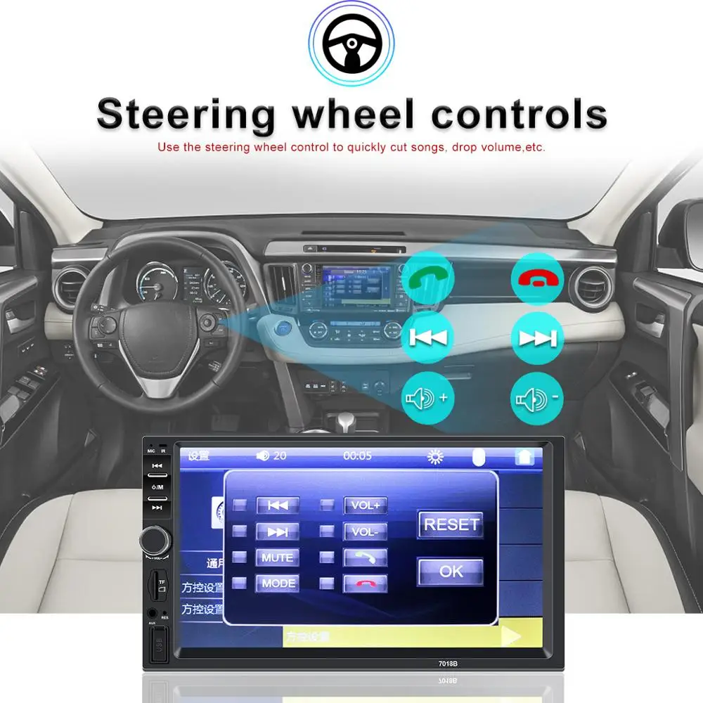 2din автомобильное радио 7 дюймов сенсорный mirrorlink Android плеер сабвуфер MP5 Авторадио