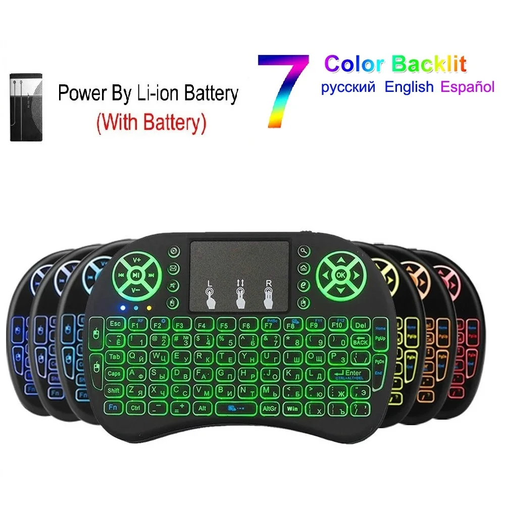 Беспроводная Клавиатура Mini i8 2 4 ГГц воздушная мышь с подсветкой тачпад русский
